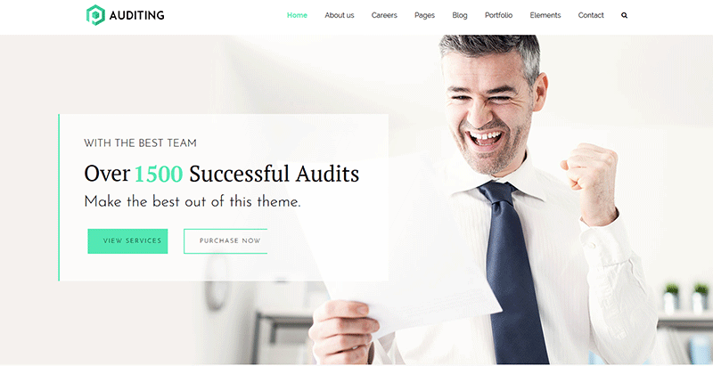 Auditing themes wordpress creer site web entreprise financiere comptable audit