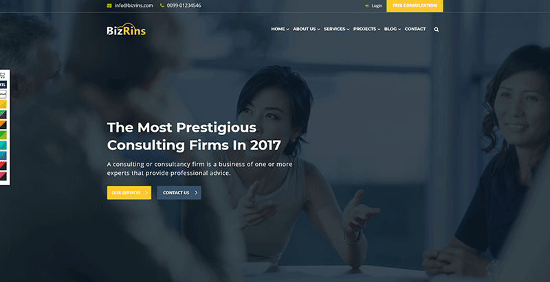 Bizrins themes wordpress premium creer site web entreprise corporate