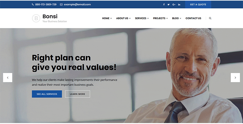 موضوعات بونسي ووردبريس إنشاء موقع شركة أعمال شركة أعمال