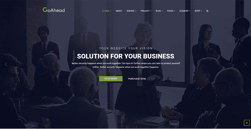 Goahead themes wordpress creer site web entreprise financiere comptable audit