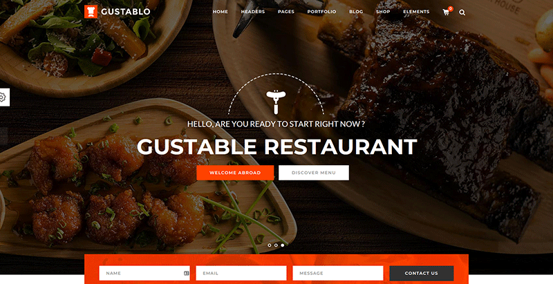 Gustablo themes wordpress creer site web restaurant bar pub cafe