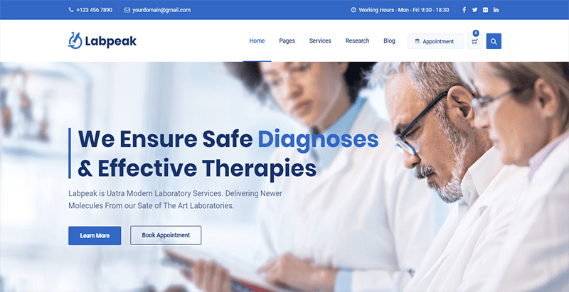 Labpeak theme wordpress creer site web entreprise