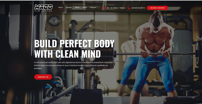 Maco themes wordpress creer site web club gym fitness yoga Maco themes wordpress creer site web club gym fitness yoga