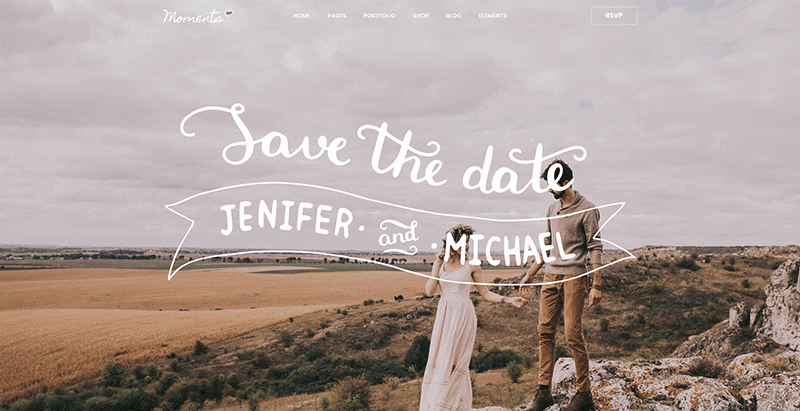 Moments themes wordpress creer site web ceremonie mariage evenement