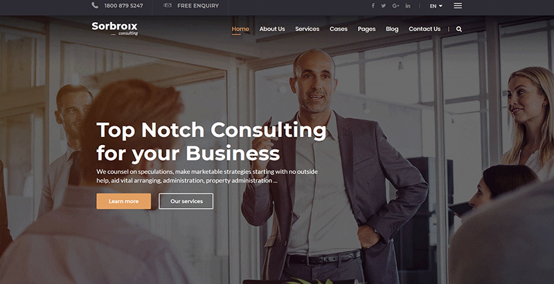 ثيمات Sorbroix وورد إنشاء موقع إلكتروني لشركة أعمال تجارية