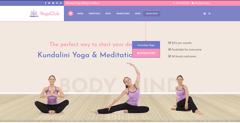 Yoga club themes wordpress creer site internet club yoga Yoga club themes wordpress creer site internet club yoga