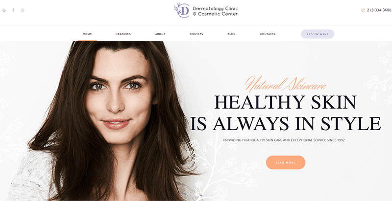 Dermatology clinic cosmetic center themes wordpress creer site web spa salon beaute
