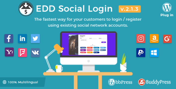 Easy digital downloads social login plugins wordpress creer formulaire connexion login