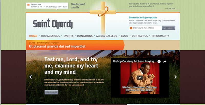 Free wordpress theme for church and faith