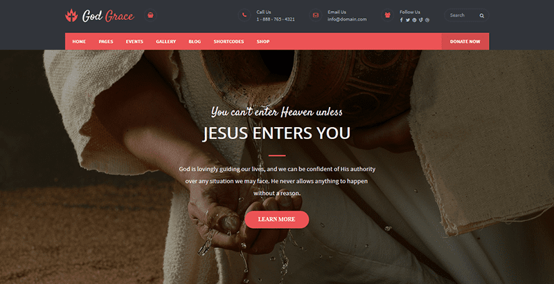 God grace themes wordpress moderne creer site web eglise religion