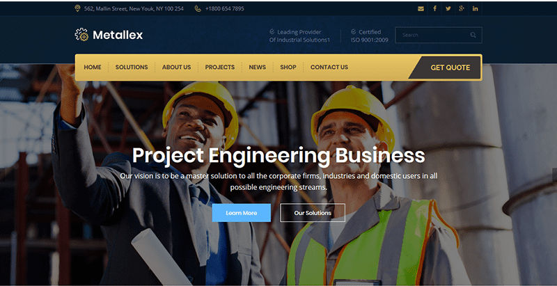 موضوعات Metallex وورد كرير موقع الإنترنت PME Entreprise Corporate Business 2 Metallex - ثيمات SME WordPress لإنشاء موقع على شبكة الإنترنت