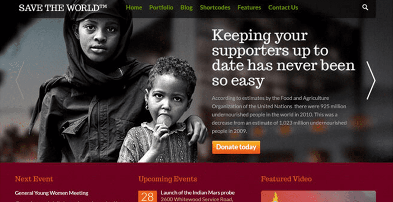 Save the world wp theme