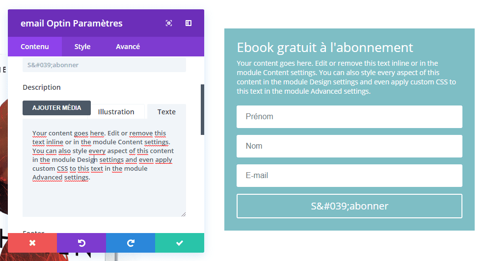 email ebook exemple divi configuration.png