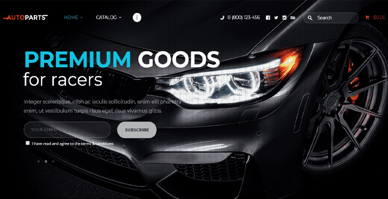 Autoparts theme wordpress gutemberg