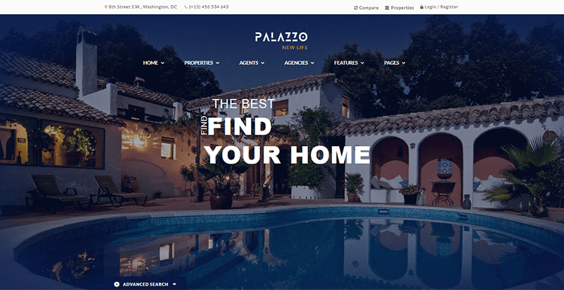 Палаццо недвижимость тема wordpress недвижимость Palazzo — лучшие темы WordPress для агентов по недвижимости