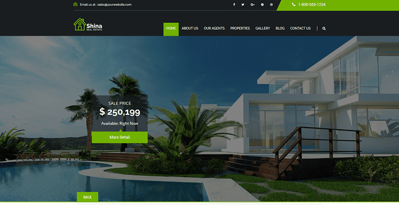 Shina real estate theme wordpress недвижимость Темы WordPress для создания сайта агентства недвижимости Shina Real Estate