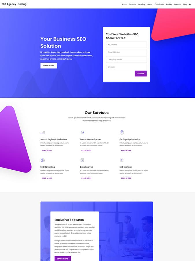 Divi wordpress theme layouts créer site agence seo référencement web Divi wordpress theme layouts créer site agence seo référencement web