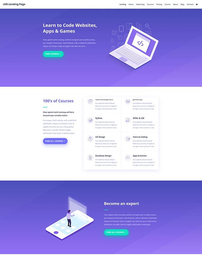 Divi wordpress theme layouts créer site web blog lms elearning vendre cours en ligne Divi wordpress theme layouts créer site web blog lms elearning vendre cours en ligne