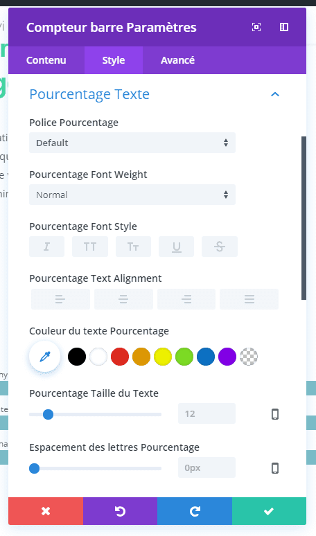 pourcentage du texte divi module barre.png