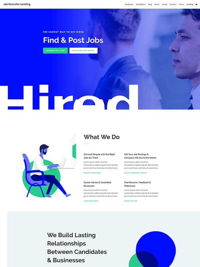 Template layout divi créer site web job listings emploi ligne Template layout divi créer site web job listings emploi ligne
