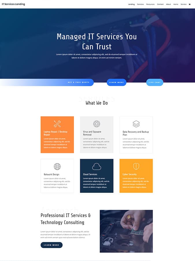 Template layout divi créer site web tic technologie services informatique Template layout divi créer site web tic technologie services informatique