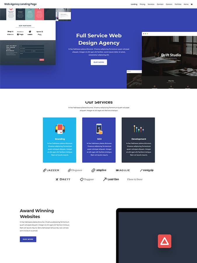 Template layout divi thème wordpress agence web créer site internet Template layout divi thème wordpress agence web créer site internet