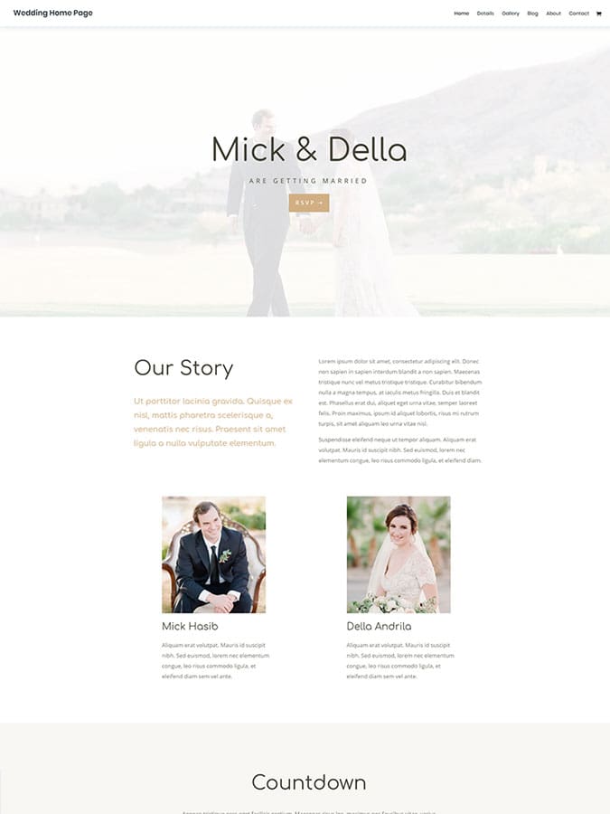 Thème wordpress divi créer site internet mariage cérémonie souvenir templates Thème wordpress divi créer site internet mariage cérémonie souvenir templates