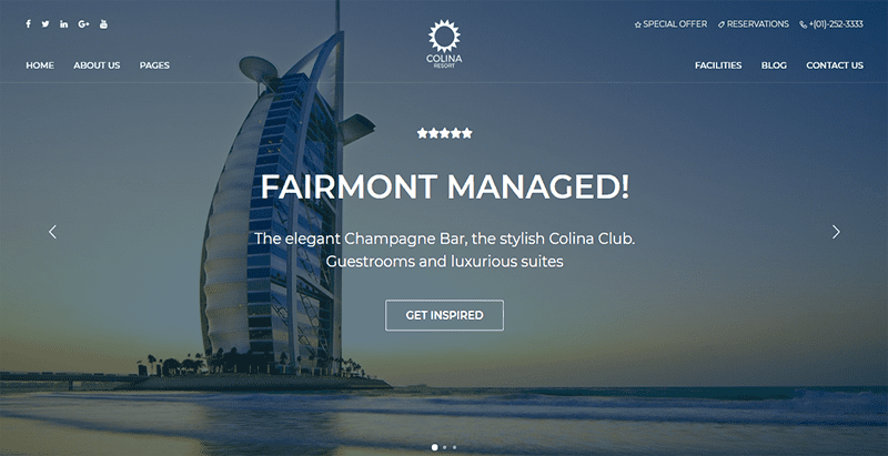 Colina theme wordpress creer site web hotel 1 créer un site internet d'hotel Colina