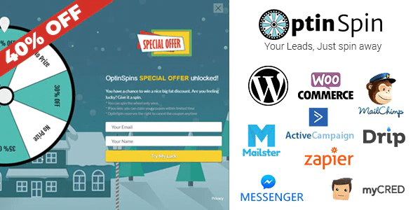 Optinspin fortune wheel integrated with wordpress woocommerce and easy digital downloads coupons plugin wordpress plugins WordPress MailChimp WooCommerce - Optinspin fortune wheel integrated with wordpress woocommerce and easy digital downloads coupons plugin wordpress