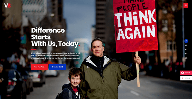 Votestart theme wordpress creer site web parti politique Votestart meilleurs thèmes WordPress de politique