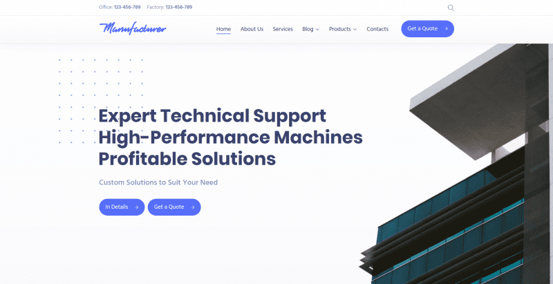 Factory business and industrial wordpress theme – manufacturer e1541449088905