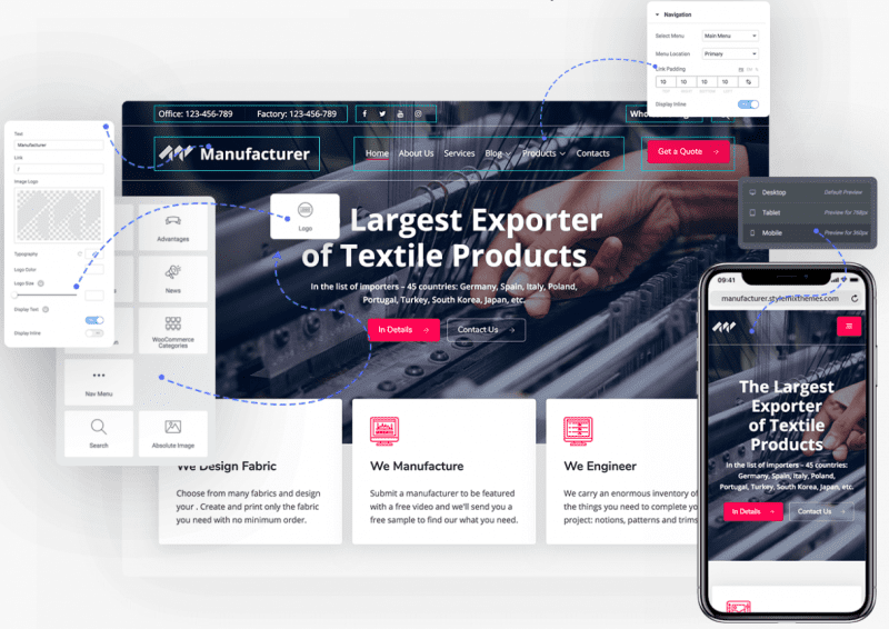 Wordpress theme for factory manufacturing industrial business manufacturer by stylemixthemes 2 e1541448176173