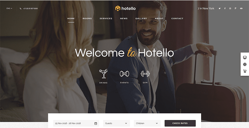 Theme wordpress hotello demo 1