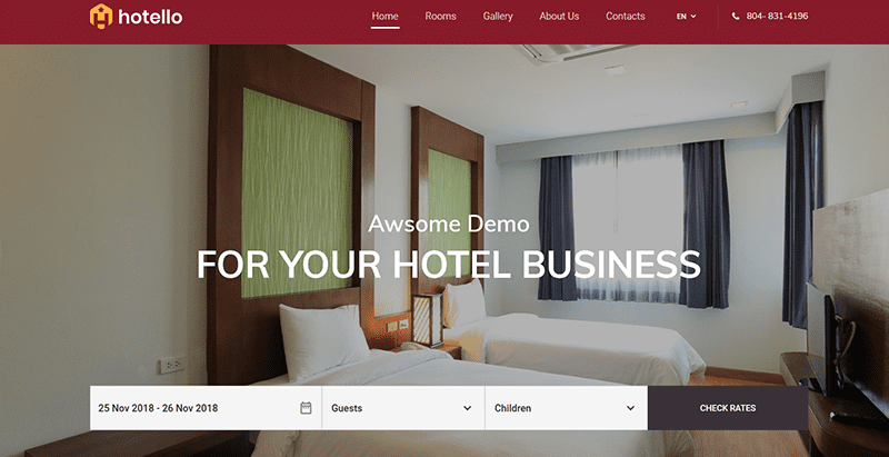 Theme wordpress hotello demo 2