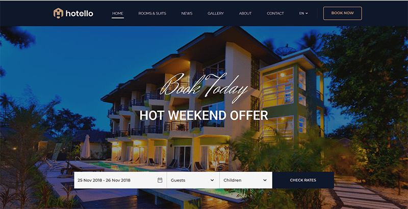 Theme wordpress hotello demo 3