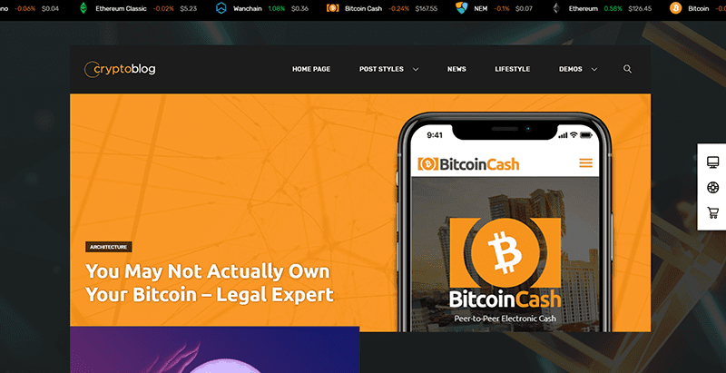 Cryptoblog wordpress theme gutenmag