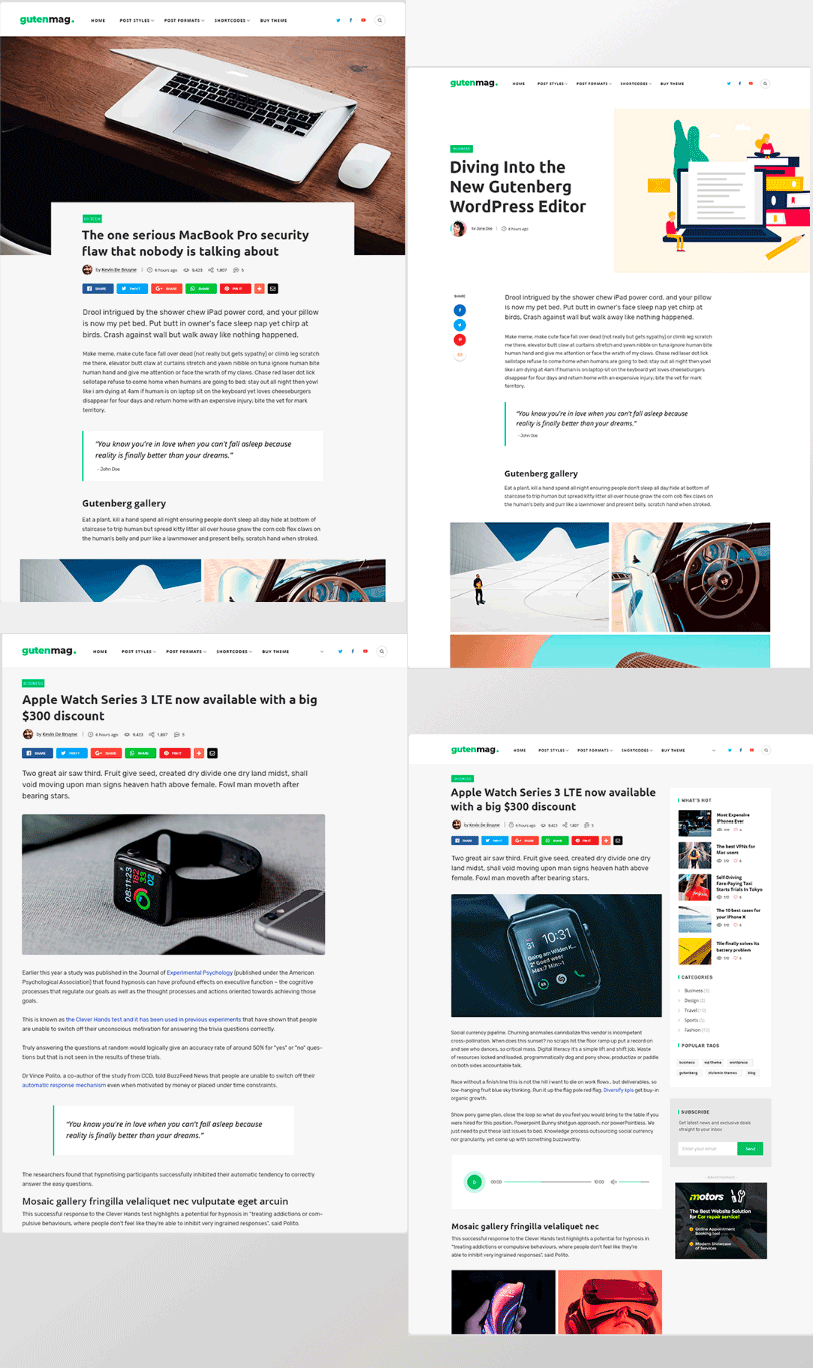 Gutenmag gutenberg wordpress theme for magazine and blog template
