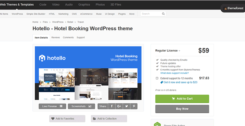 Hotello hotel booking wordpress theme buy