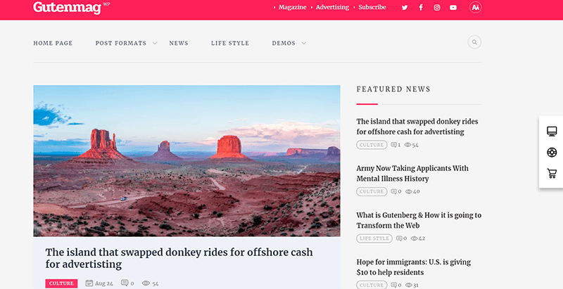 News and editorial wordpress theme gutenmag