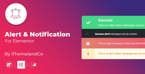 Alert and notification for elementor plugin wordpress