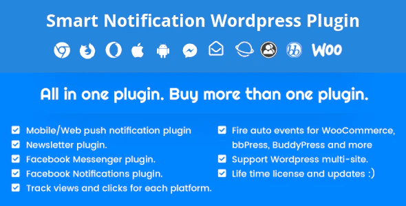 Smart notification wordpress plugin. web mobile push fb messenger fb notifications newsletter. plugin wordpress