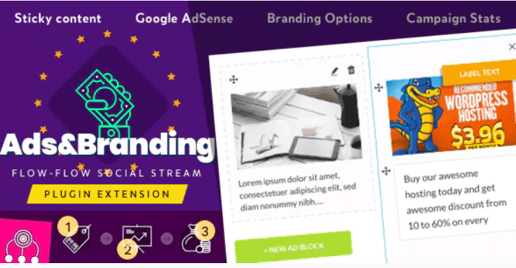 Plugin wordpress advertisement branding for flow flow social stream