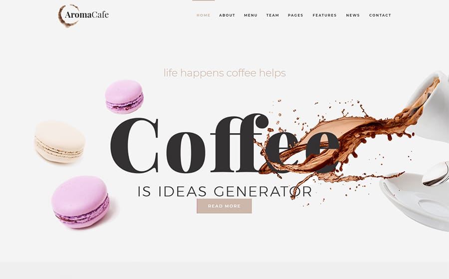 Aromacafe - Thème WordPress Elementor pour magasin de café