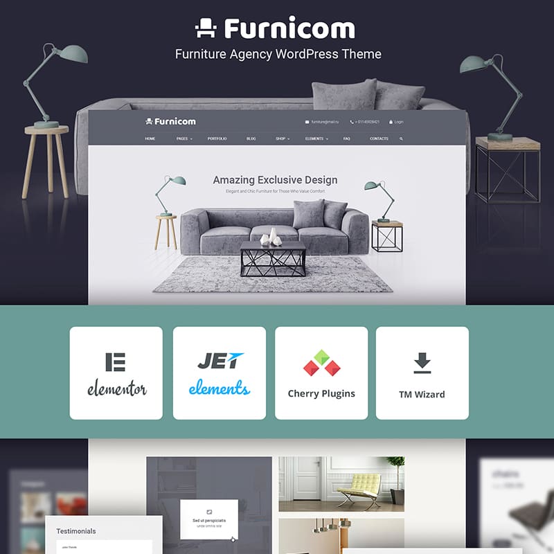 Free Furnicom - Elementor Furniture Store WordPress Theme