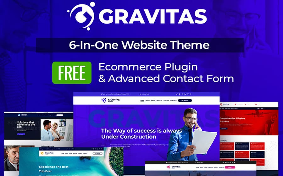 Gravitas - modèle Moto CMS 3 polyvalent pour site d’affaires