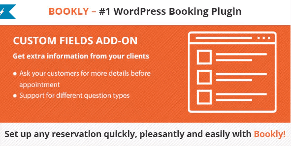Bookly Custom Fields Add on plugin WordPess Bookly Custom Fields Add on plugin WordPess