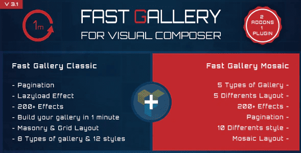 Fast gallery for visual composer wordpress plugin