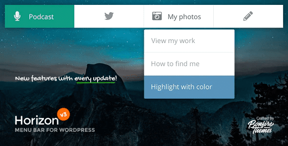 Horizon menu bar plugin for wordpress plugin Horizon menu bar plugin for wordpress plugin