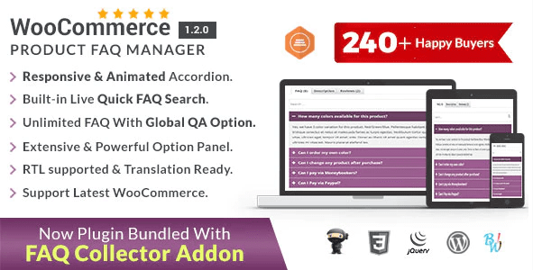 Woocommerce product faq manager plugin wordpress plugins WordPress pour créer une FAQ - Woocommerce product faq manager