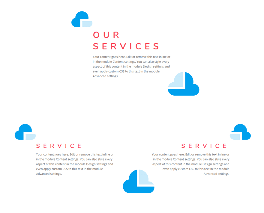 نظرة عامة على التصميم Blurb Divi module نظرة عامة على التصميم Blurb Divi module